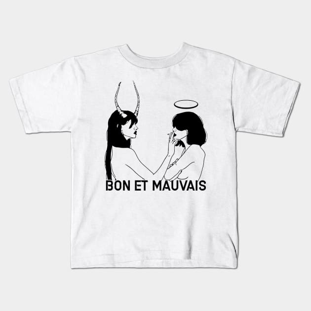 Bon et Mauvais Kids T-Shirt by Johnthor